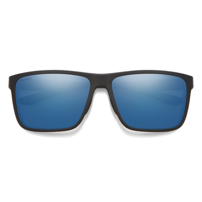 Riptide, Sunglasses + Matte Black | ChromaPop Glass Polarized Blue Mirror