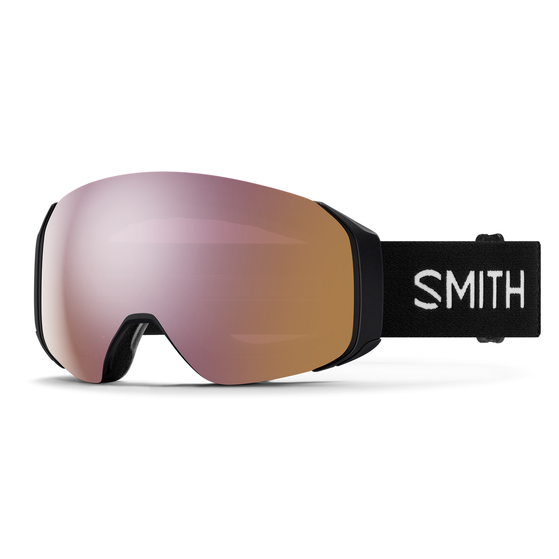 Smith 4D MAG S Goggles White Chunky Knit ChromaPop Everyday Rose Gold Mirror