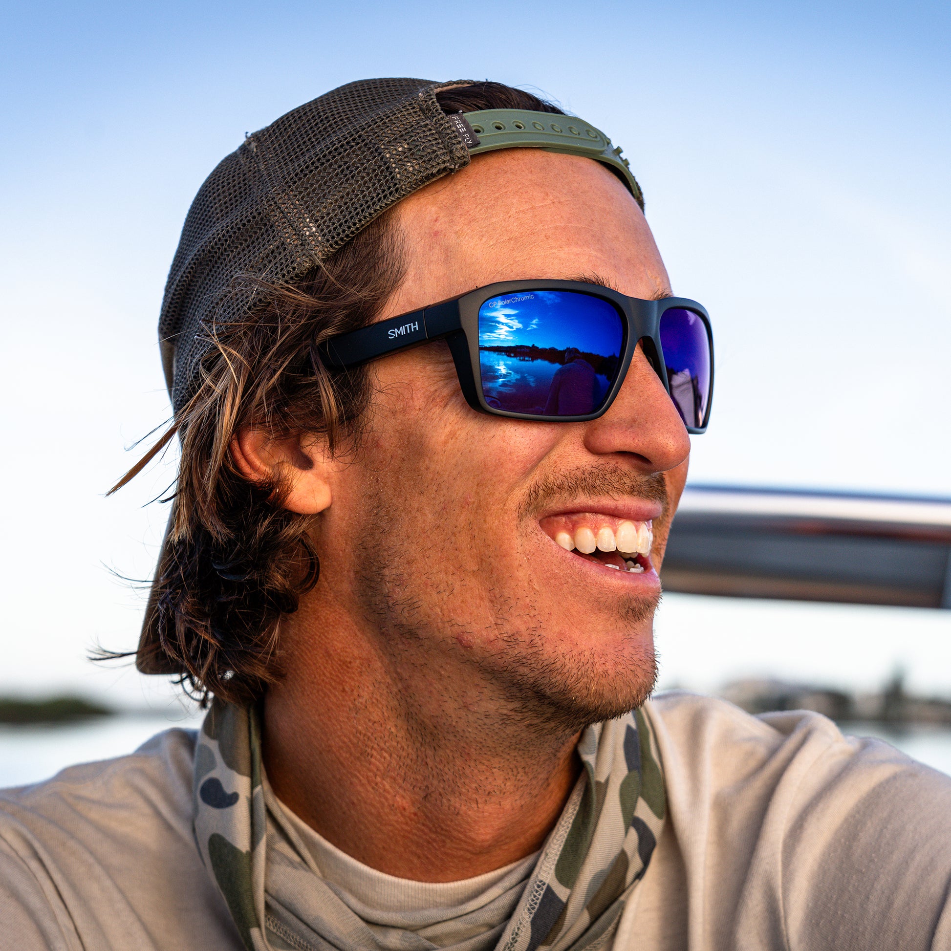 Backcast, Sunglasses + Matte Black | ChromaPop Glass Polarized Blue Mirror