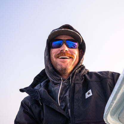 Guide's Choice, Sunglasses + Matte Black | ChromaPop Glass Polarchromic Rose Blue Mirror