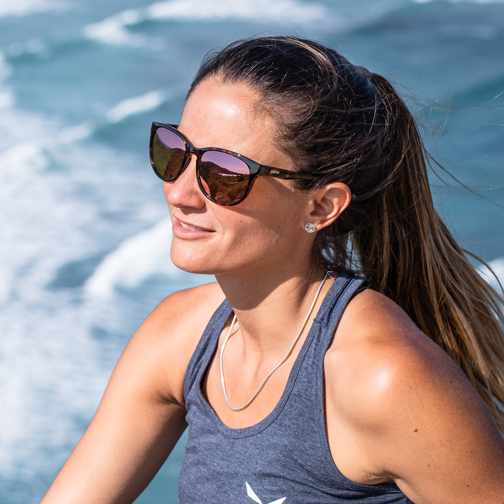 Lake Shasta, Sunglasses + Matte Black | ChromaPop Polarized Gray Green