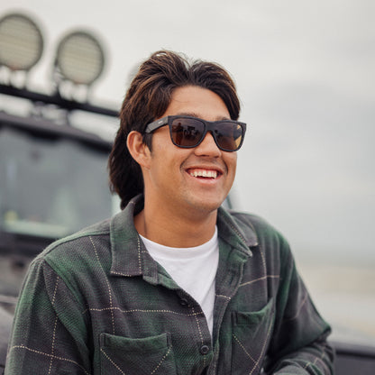 Lowdown 2, Sunglasses + Matte Black | ChromaPop Glass Polarized Blue Mirror