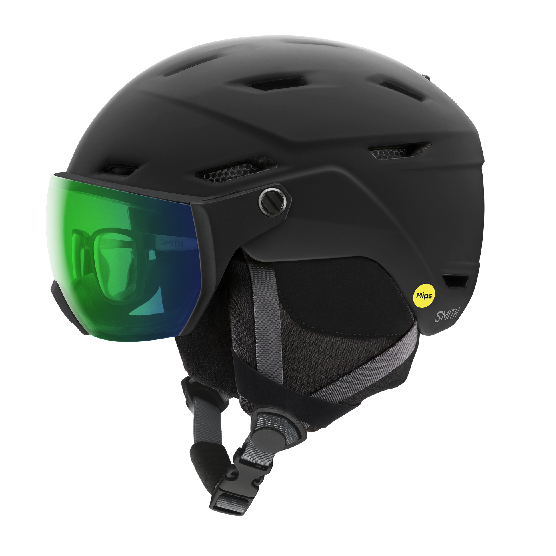 Smith Survey MIPS Helmet XL Matte Black ChromaPop Everyday Green Mirror