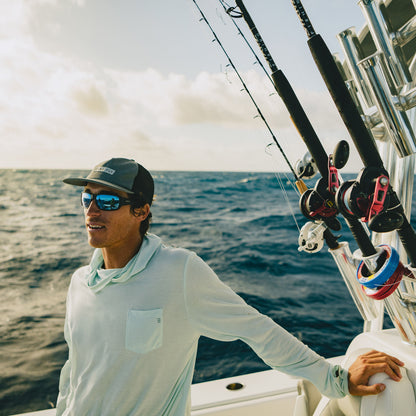 Hookset, Lunettes de soleil + Écaille mate | Verre ChromaPop polarisé vert miroir
