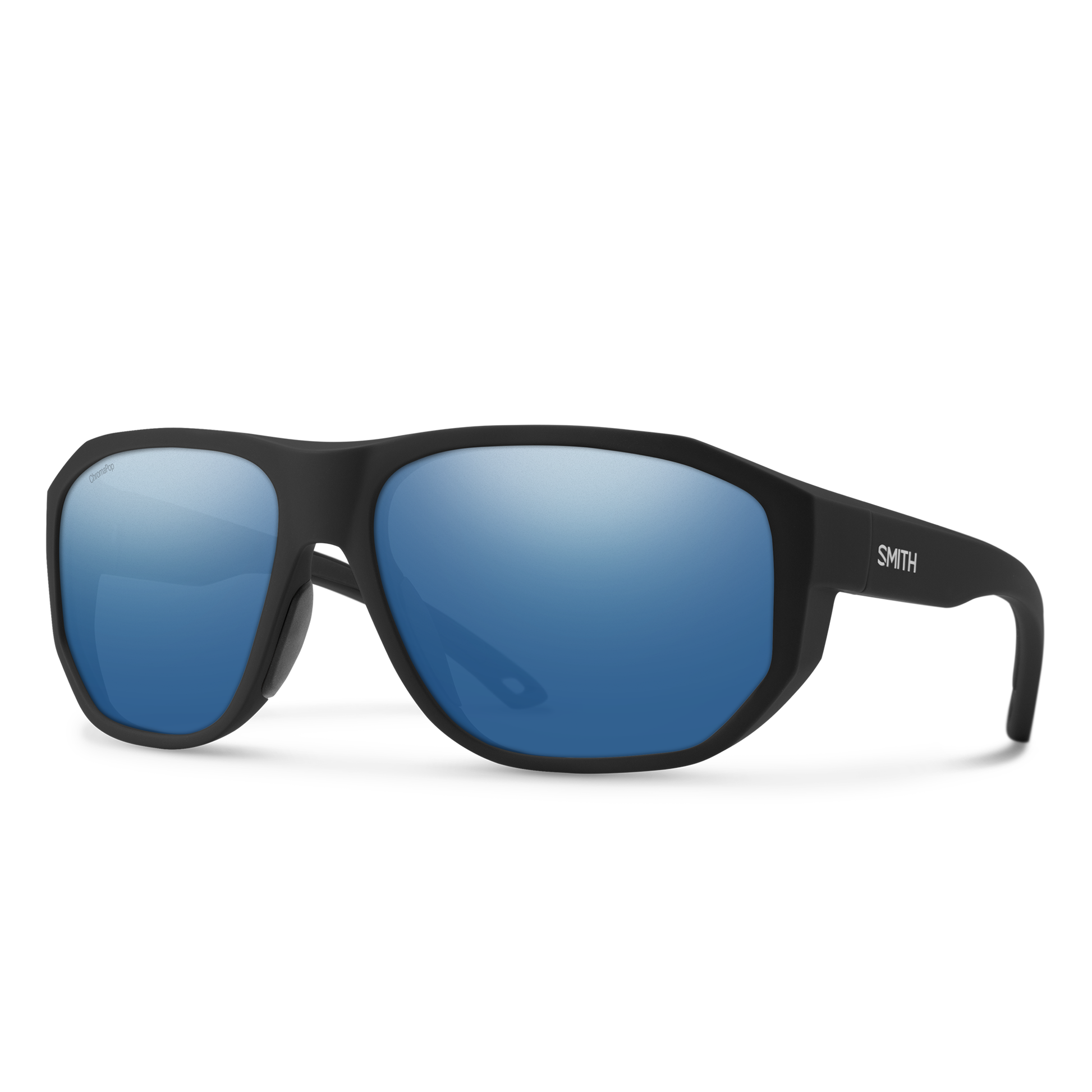 Outrigger, Sunglasses + Matte Black | ChromaPop Glass Polarized Blue Mirror