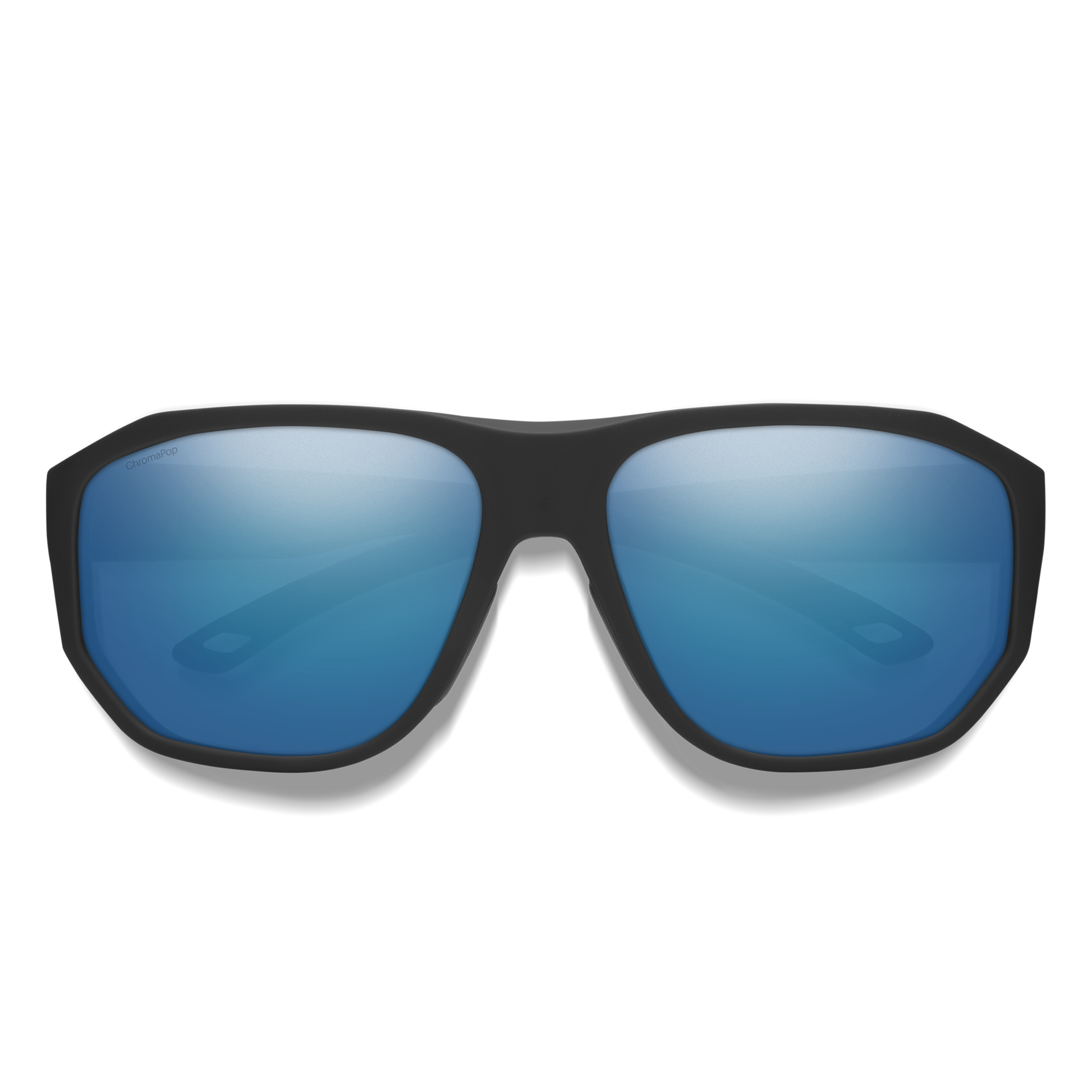 Outrigger, Sunglasses + Matte Black | ChromaPop Glass Polarized Blue Mirror