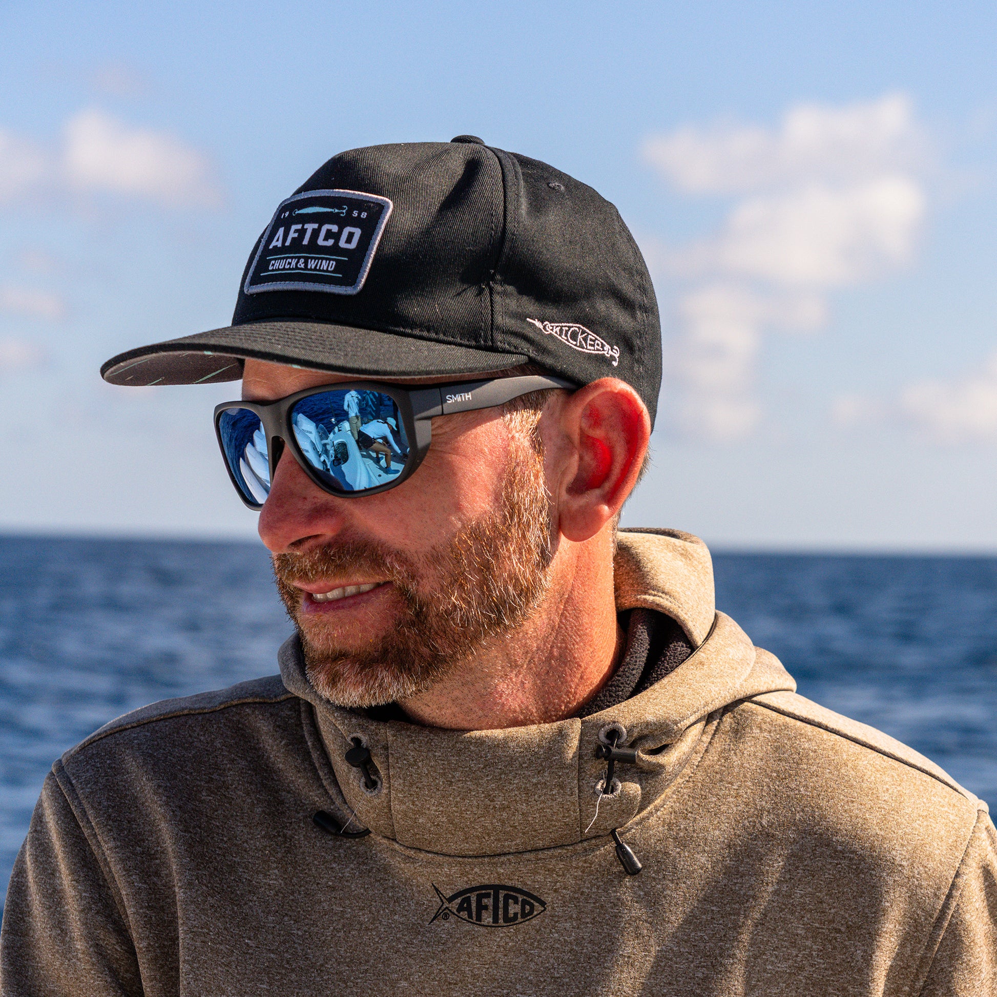 Outrigger, Sunglasses + Matte Pacific Crystal | ChromaPop Polarized Gray Green