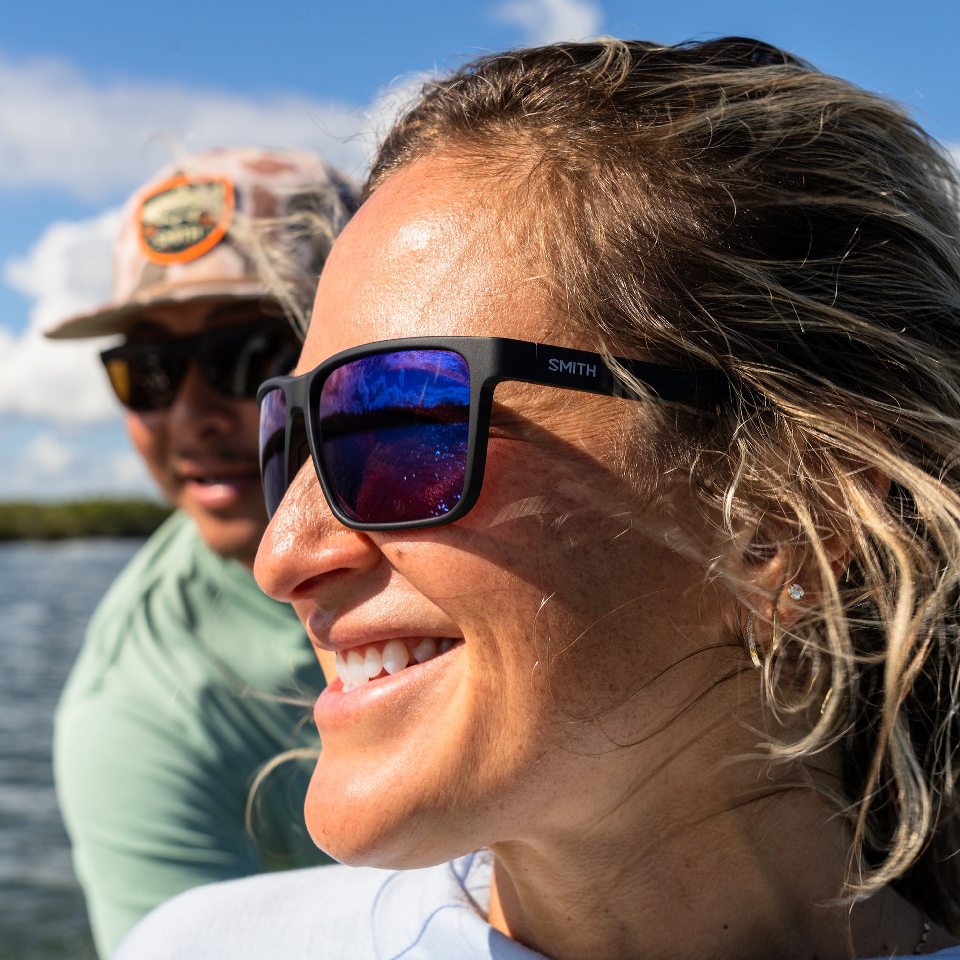 Riptide, Sunglasses + Matte Black | ChromaPop Glass Polarized Blue Mirror