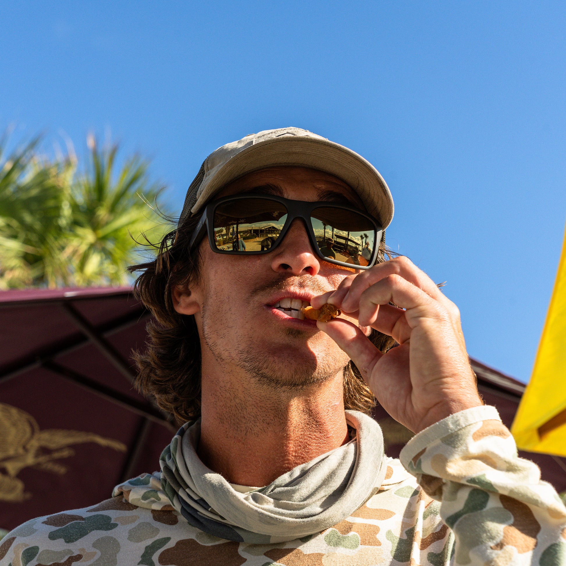 Riptide, Sunglasses + Matte Black | ChromaPop Glass Polarized Blue Mirror