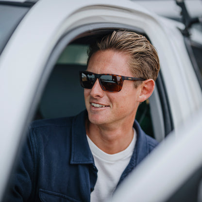 Riptide, Sunglasses + Matte Black | ChromaPop Glass Polarized Blue Mirror