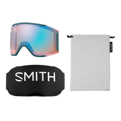 Squad MAG Low Bridge Fit, Black | ChromaPop Sun Green Mirror