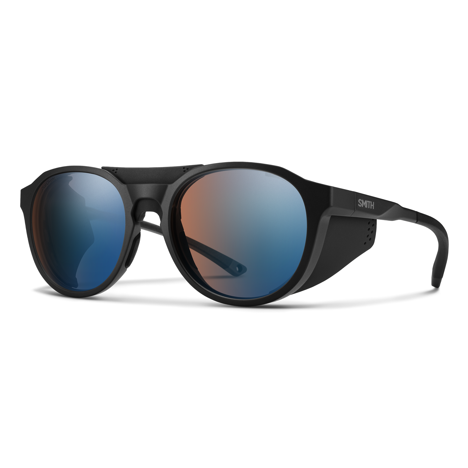 Venture, Sunglasses + Matte Black | ChromaPop Glacier Photochromic Copper Blue Mirror
