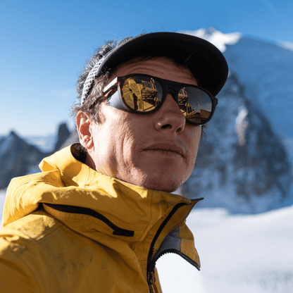 Venture, Sunglasses + Matte Black | ChromaPop Glacier Photochromic Copper Blue Mirror