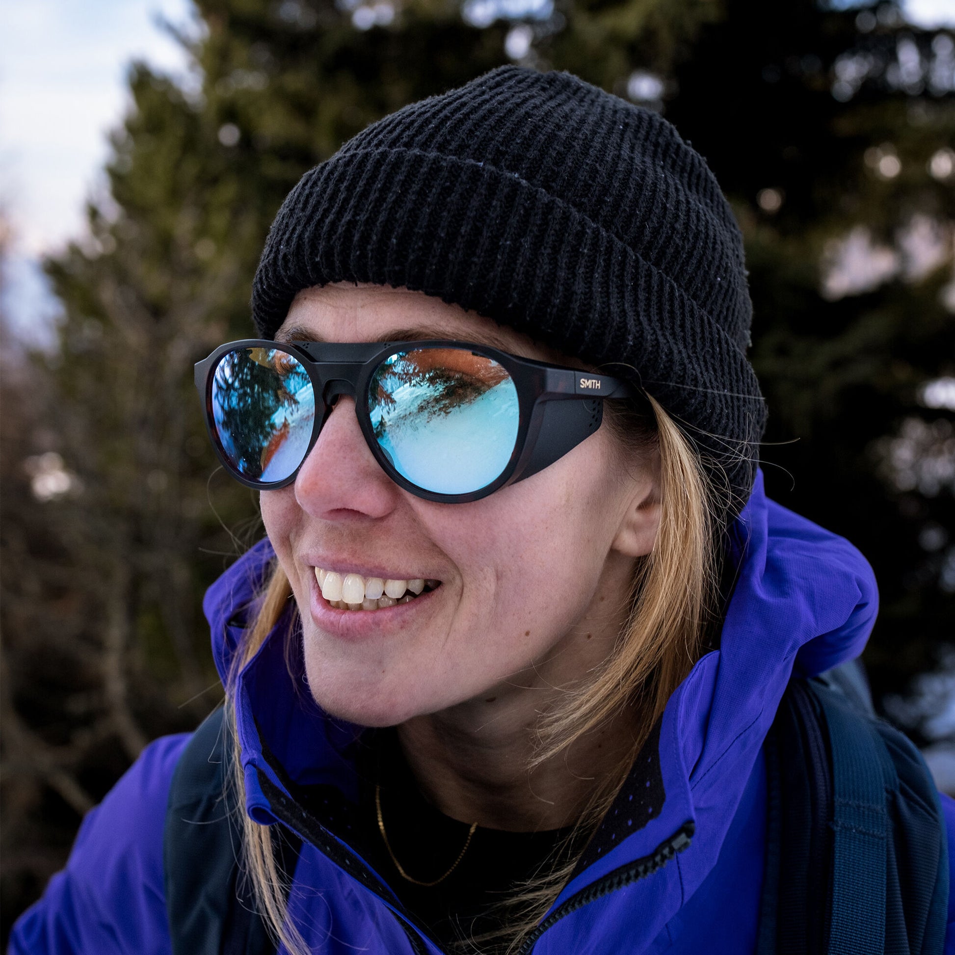 Venture, Sunglasses + Matte Black | ChromaPop Glacier Photochromic Copper Blue Mirror