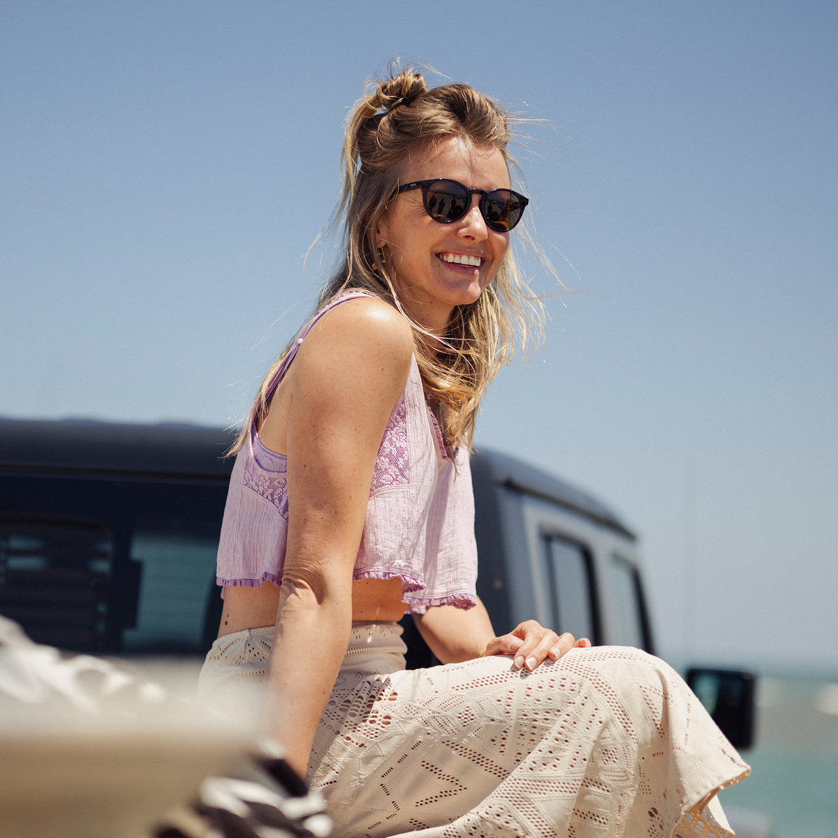 Westward, Sunglasses + Summit Crystal | ChromaPop Polarized Gray Green