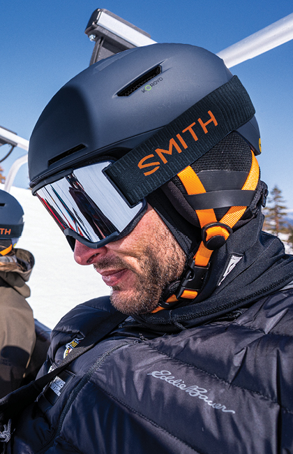 Casque de ski intégré avec lunettes, sports de neige en plein air