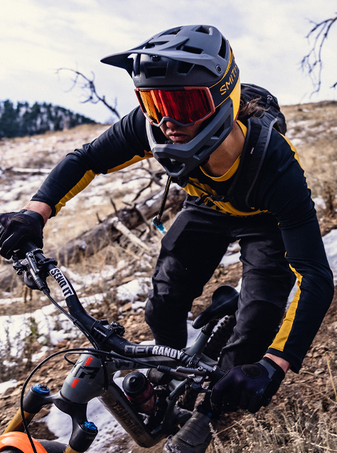 Man riding sick downhill bike